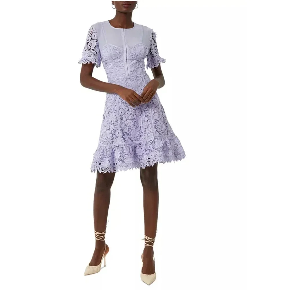 FRENCH CONNECTION Binadari Cabello Lilac  Lace Dress Size 2